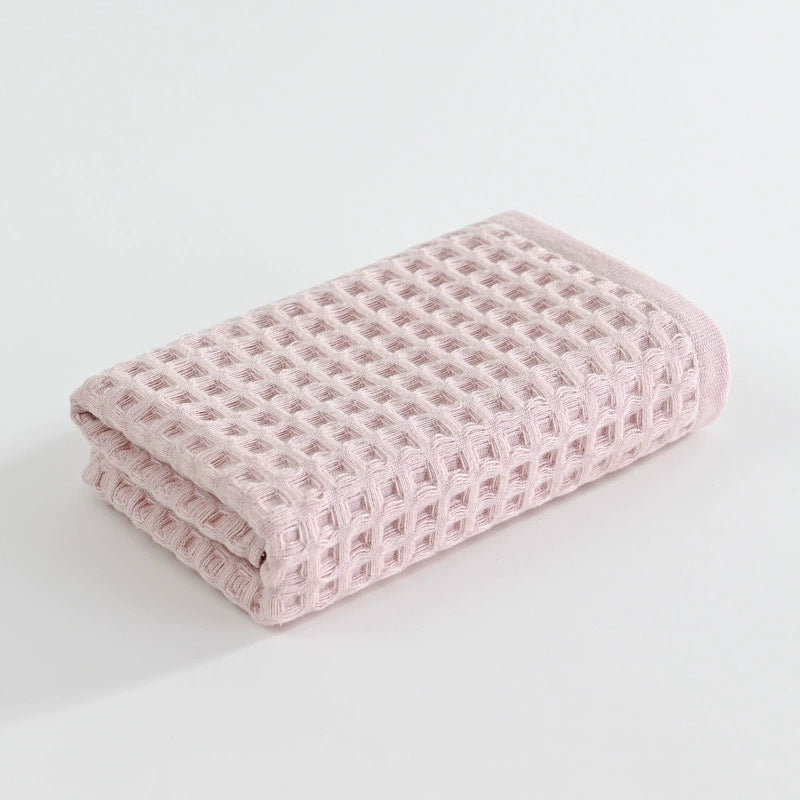Japanese Minimalist Waffle Weave Hand Towel 35x75cm(13.78x29.53in), Soft Cotton Absorbent Towel, Honeycomb Texture Lint-Free Washcloth, Unisex Quick-Dry Face Cloth