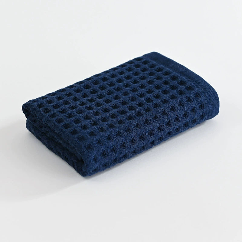 Japanese Minimalist Waffle Weave Hand Towel 35x75cm(13.78x29.53in), Soft Cotton Absorbent Towel, Honeycomb Texture Lint-Free Washcloth, Unisex Quick-Dry Face Cloth