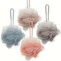 8pcs Soft Loofah Bath Ball, 3D Flower Design, Gentle Exfoliating Bath Sponge, Non-slip Handle, 30-day Replaceable, Unisex, Home Bath Accessories
