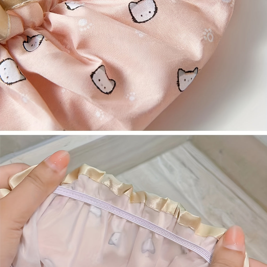 Double-layer Shower Cap Women's Waterproof Bath Cap For Smoke Hair Mask Special Shower Cap