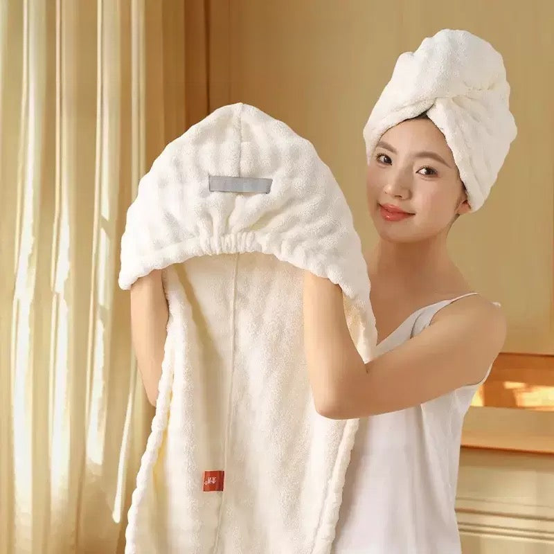 1pc Wide-tailed Large Dry Hair Cap, Super Absorbent Quick-drying Women's Shower Cap, Headscarf, Towel.