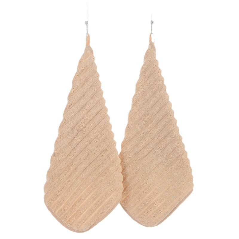 Two Easy, Soft, Quick-Drying Towels Made of Coral Fleece, Featuring Strong Absorbency, Softness, And No Shedding. Ideal for Hanging Use in Kitchens, Bathrooms, And Home Settings