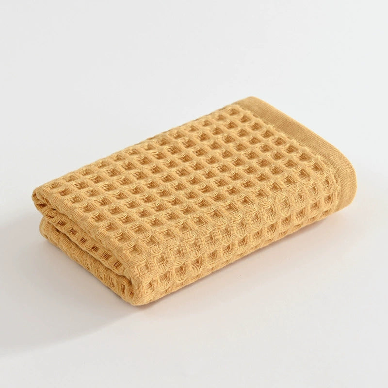 Japanese Minimalist Waffle Weave Hand Towel 35x75cm(13.78x29.53in), Soft Cotton Absorbent Towel, Honeycomb Texture Lint-Free Washcloth, Unisex Quick-Dry Face Cloth