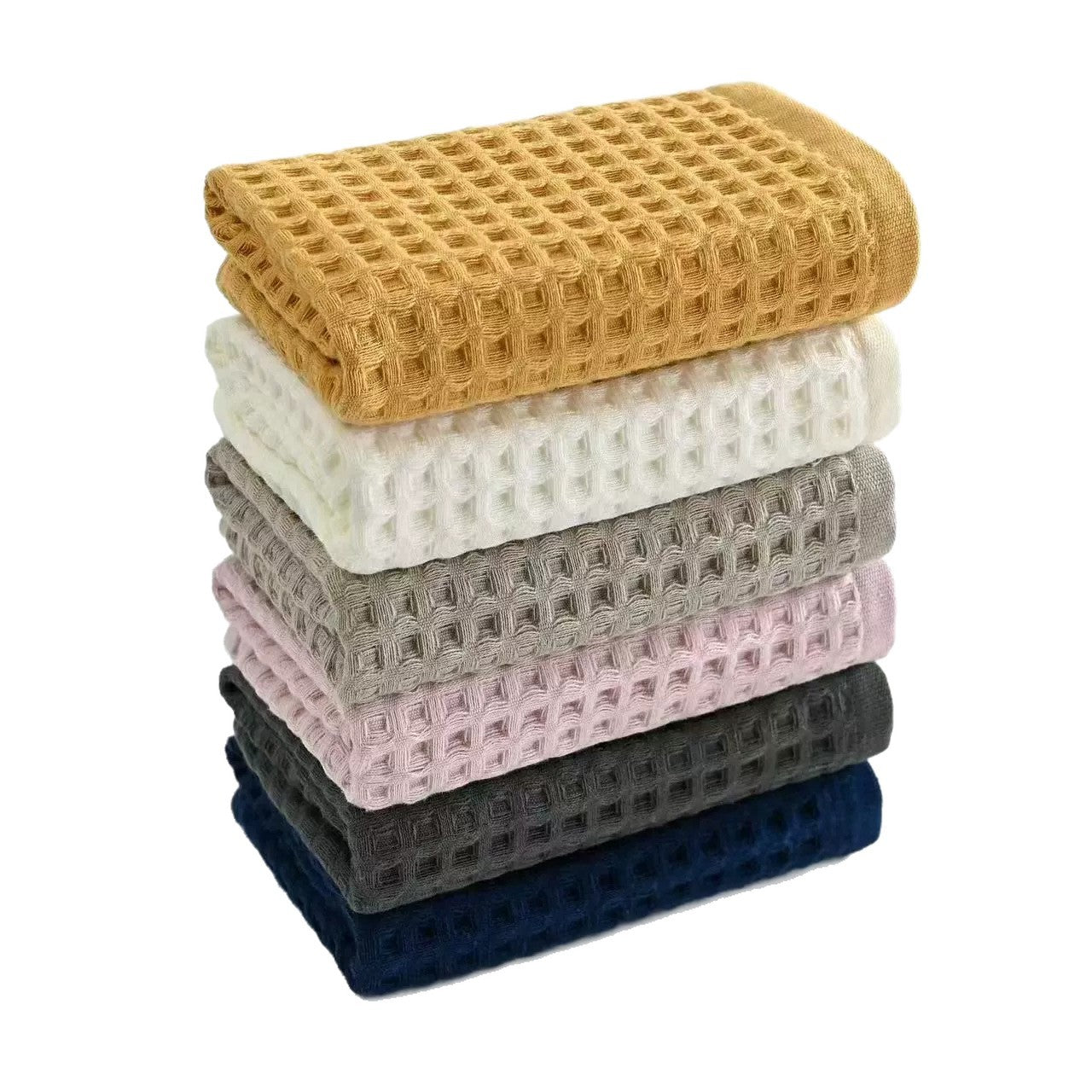 Japanese Minimalist Waffle Weave Hand Towel 35x75cm(13.78x29.53in), Soft Cotton Absorbent Towel, Honeycomb Texture Lint-Free Washcloth, Unisex Quick-Dry Face Cloth