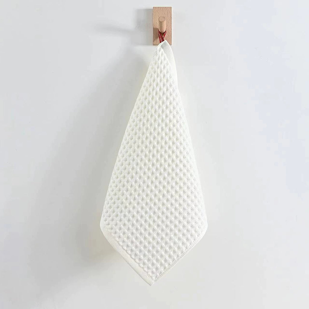 Japanese Minimalist Waffle Weave Hand Towel 35x75cm(13.78x29.53in), Soft Cotton Absorbent Towel, Honeycomb Texture Lint-Free Washcloth, Unisex Quick-Dry Face Cloth
