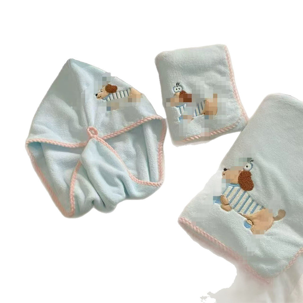 Cute Puppy Dry Hair Cap Female Super Absorbent Quick-drying Bag Hair Towel Thickened Coral Fleece Shower Cap 2026 New