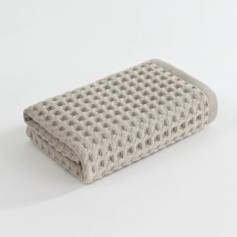 Japanese Minimalist Waffle Weave Hand Towel 35x75cm(13.78x29.53in), Soft Cotton Absorbent Towel, Honeycomb Texture Lint-Free Washcloth, Unisex Quick-Dry Face Cloth