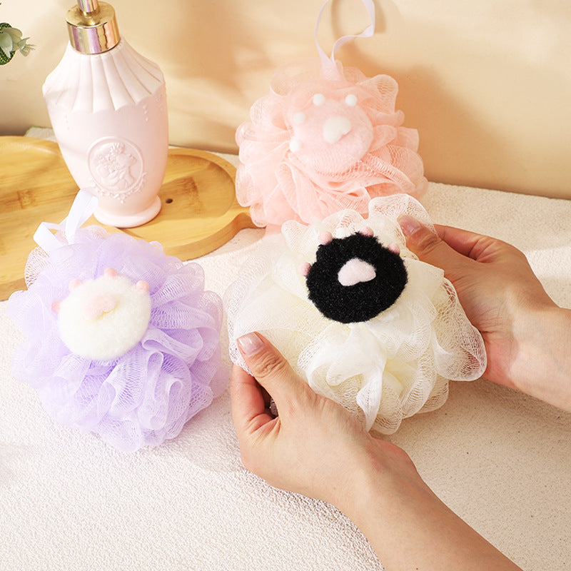 1pc New Bath Bomb Bath Bubble Ball Cute Large Super Soft Adult Scrub Bath Flower Shower Ball