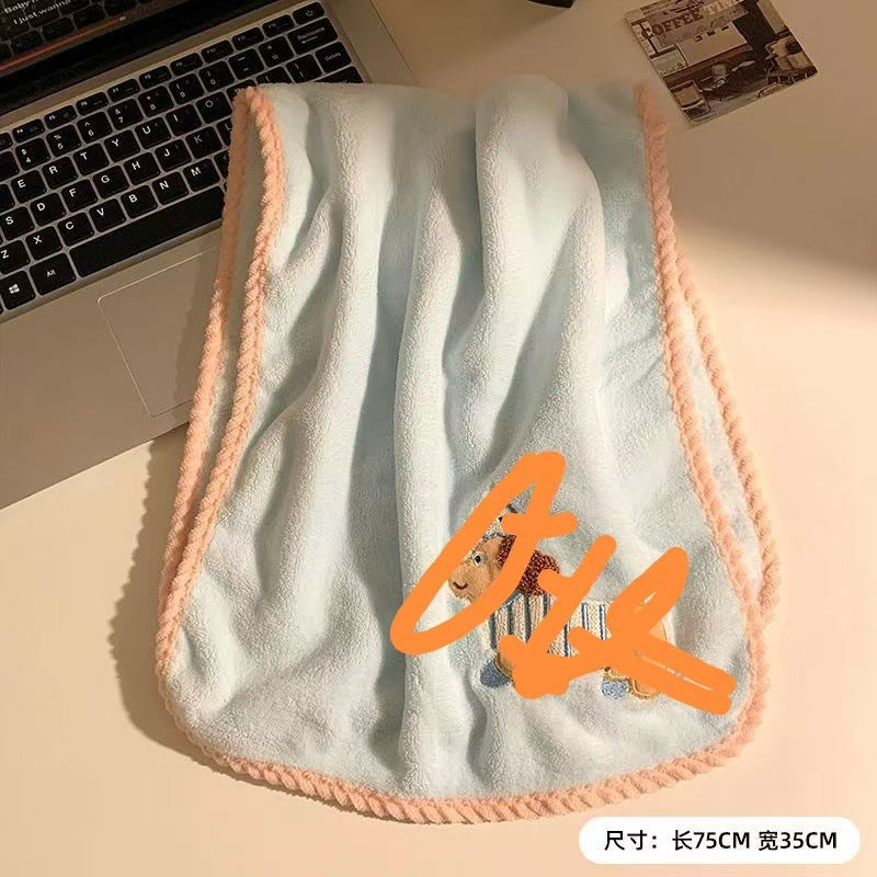 Cute Puppy Dry Hair Cap Female Super Absorbent Quick-drying Bag Hair Towel Thickened Coral Fleece Shower Cap 2026 New