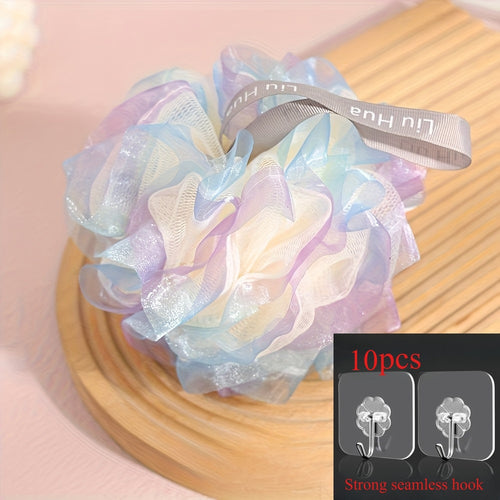 10+Pcs 1-Pack Shiny Rainbow Bath Ball - Adopts High-Quality Soft And Non-Fading Two-Color Design, Gently Cares for The Skin, And Has Strong Cleaning Power. It Is a Gift for Christmas And New Year