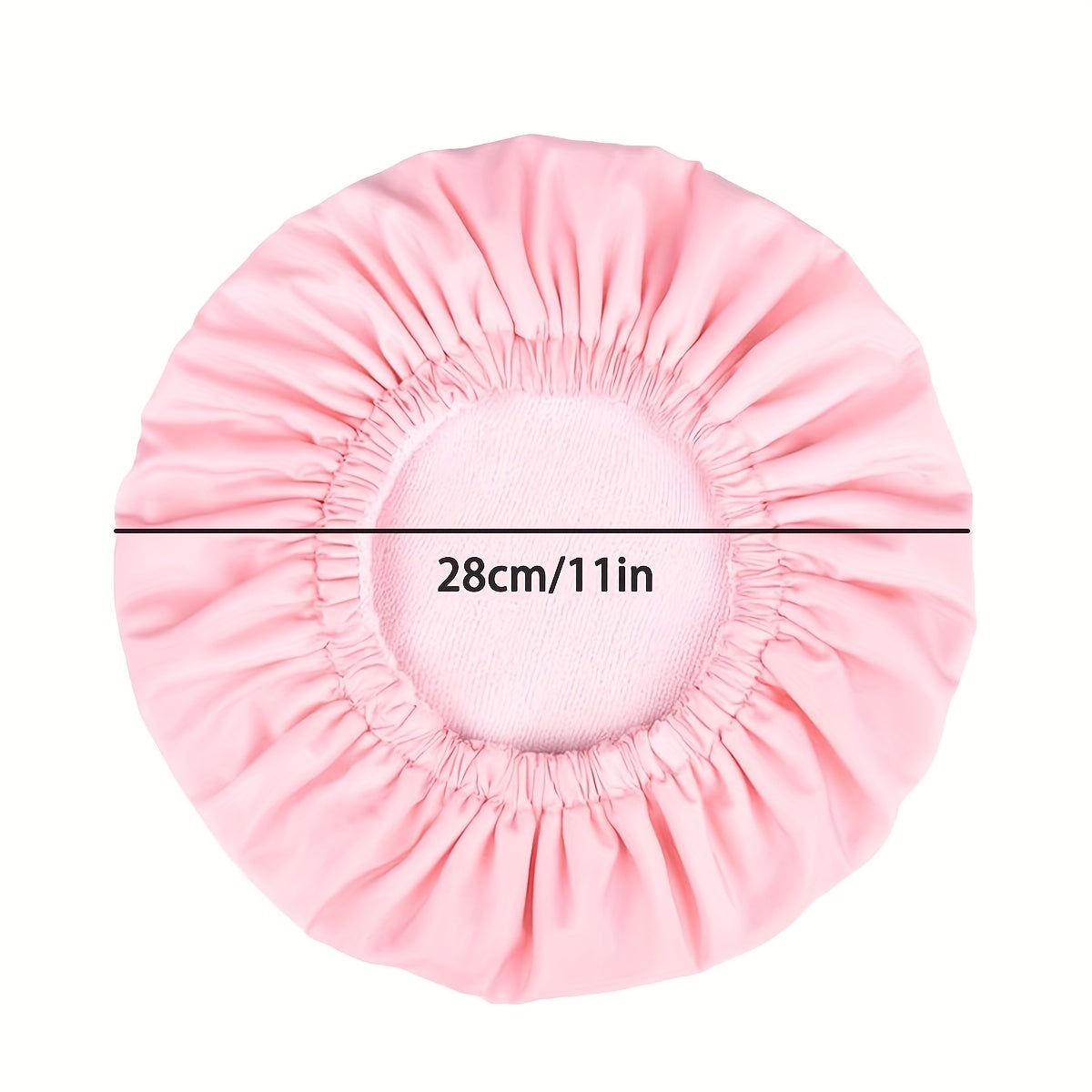 1pc Double-Layer Bath Towel with a Solid Color Lining, Featuring Reusable Plastic Shower Caps with an Elastic Band. Ideal for Women, Ladies' Spa Salons